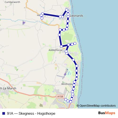 91A bus Line Map
