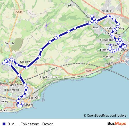 91A bus Line Map
