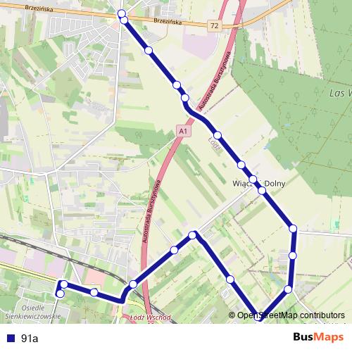 91a bus Line Map