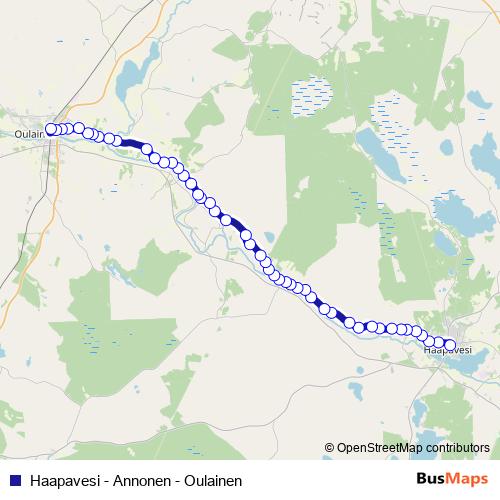 Haapavesi - Annonen - Oulainen bus Line Map