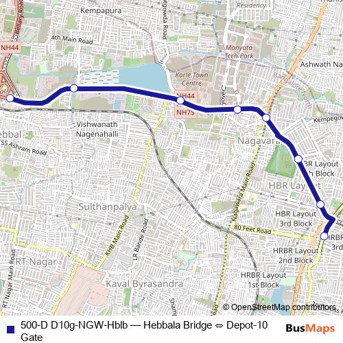 500-D D10g-NGW-Hblb bus Line Map