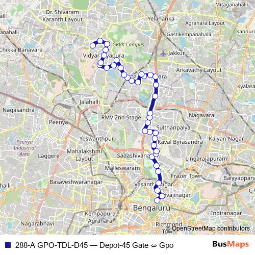 288-A GPO-TDL-D45 bus Line Map