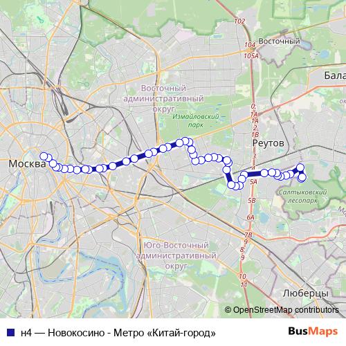 н4 bus Line Map