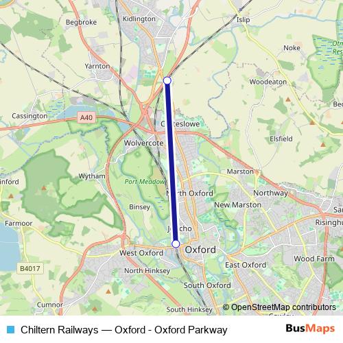 Chiltern Railways bus Line Map