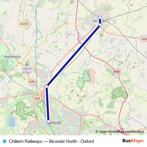 Chiltern Railways bus Line Map