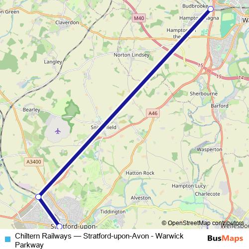 Chiltern Railways bus Line Map