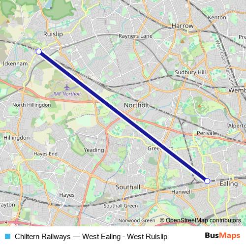 Chiltern Railways bus Line Map
