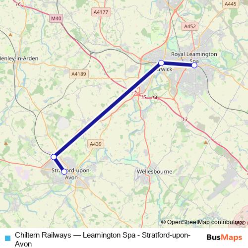 Chiltern Railways bus Line Map