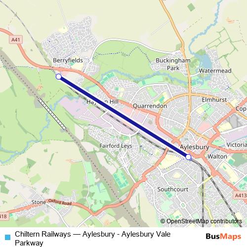 Chiltern Railways bus Line Map