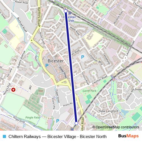 Chiltern Railways bus Line Map