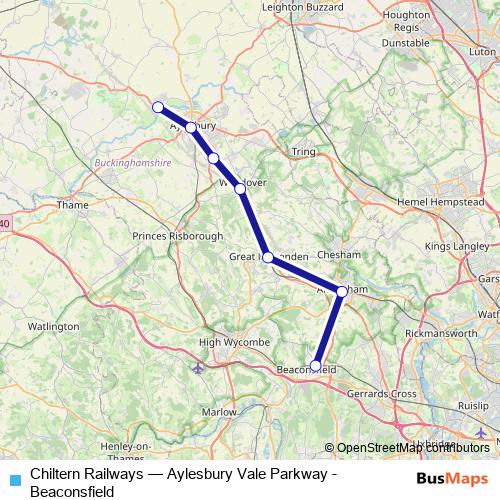 Chiltern Railways bus Line Map