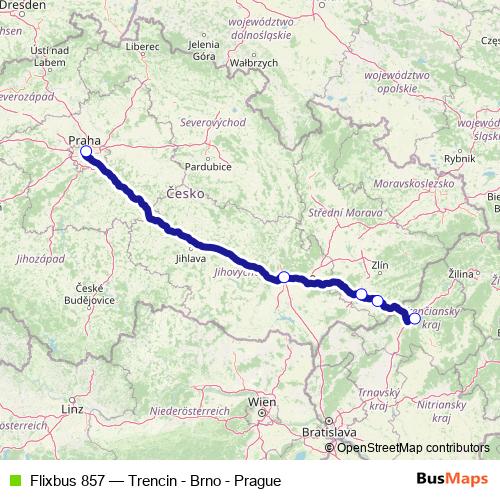 Flixbus 857 bus Line Map
