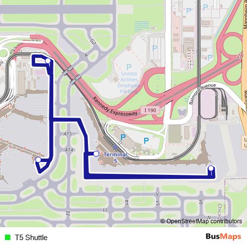 T5 Shuttle bus Line Map