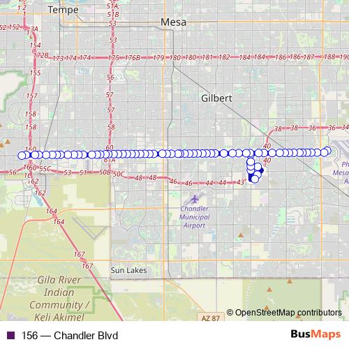 156 bus Line Map