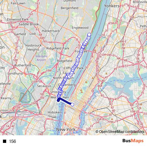 156 bus Line Map