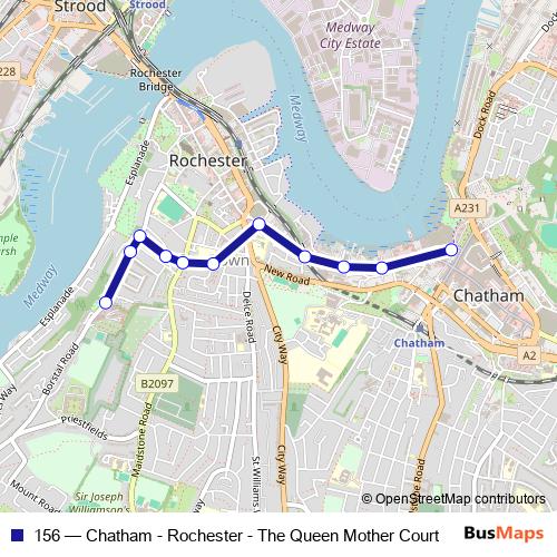 156 bus Line Map