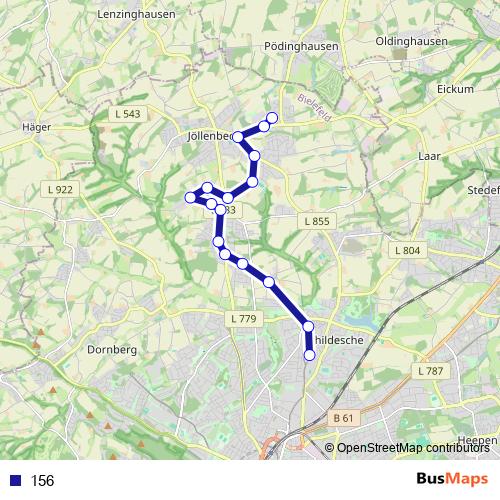 156 bus Line Map