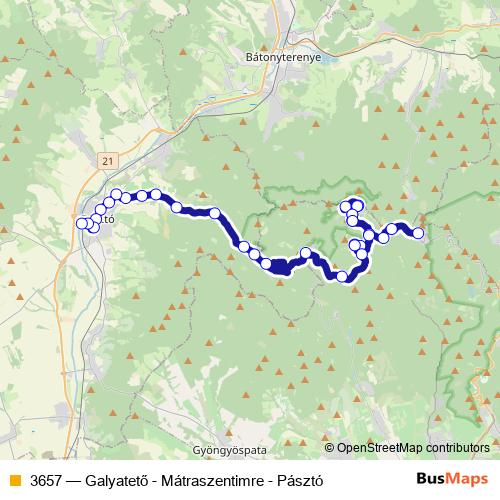 3657 bus Line Map