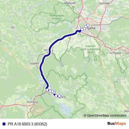 PR A18 6503 3 (63352) bus Line Map