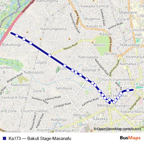 Ka173 bus Line Map