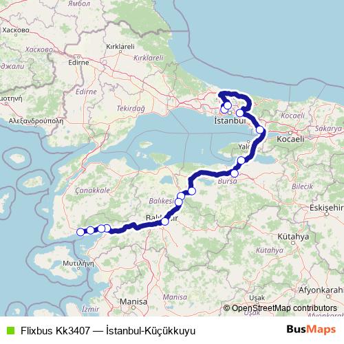 Flixbus Kk3407 bus Line Map