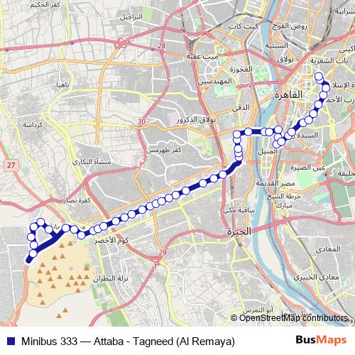 Minibus 333 bus Line Map