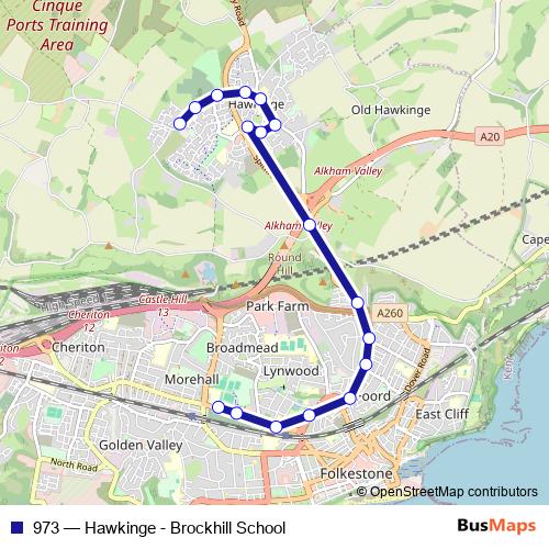 973 bus Line Map