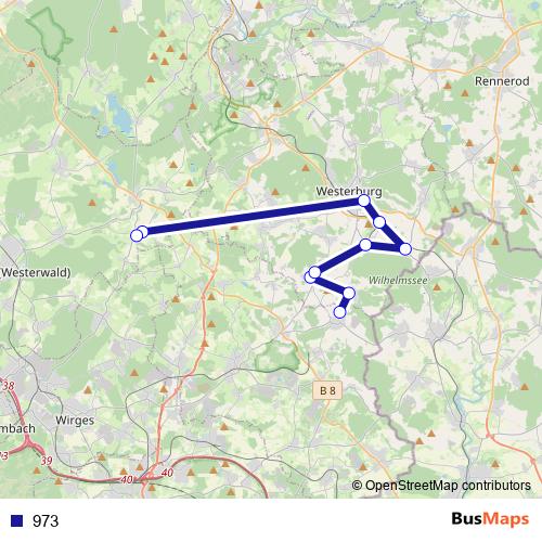 973 bus Line Map