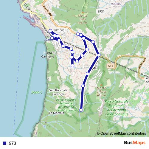 973 bus Line Map