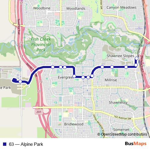 63 bus Line Map