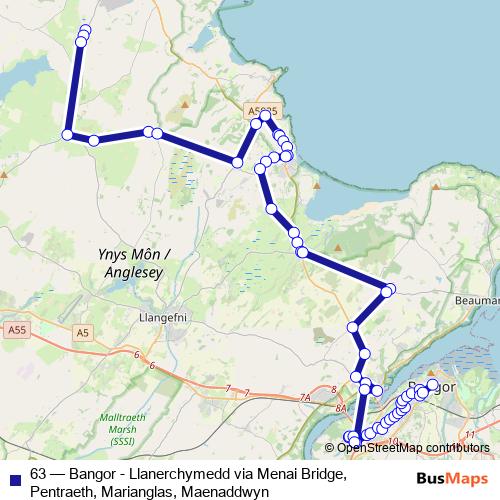 63 bus Line Map