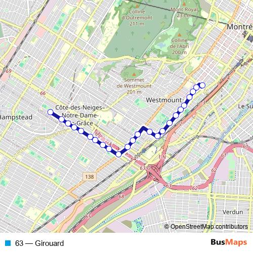 63 bus Line Map
