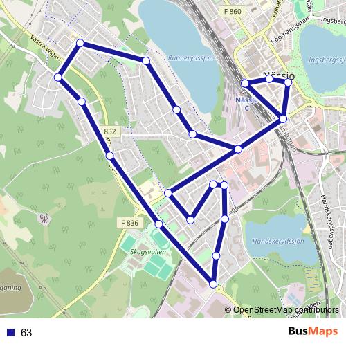 63 bus Line Map