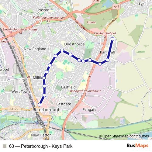 63 bus Line Map