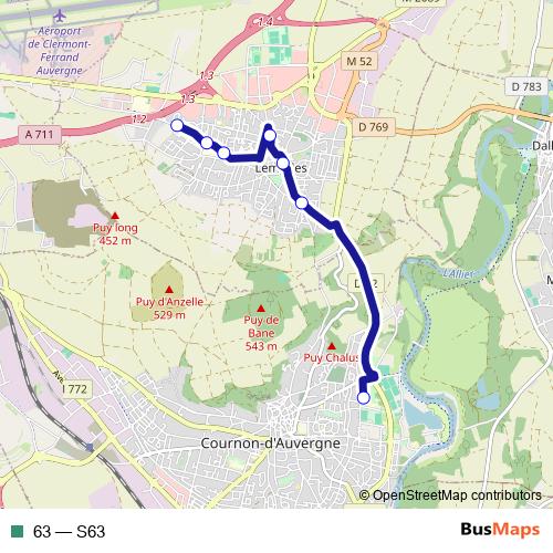 63 bus Line Map