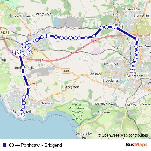 63 bus Line Map