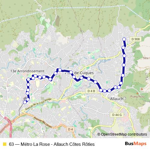63 bus Line Map