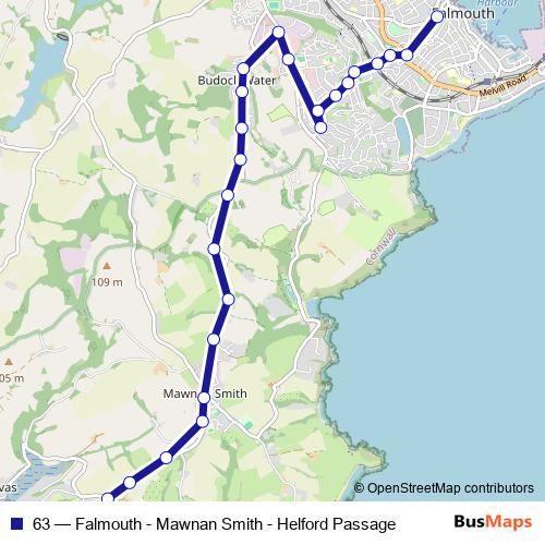 63 bus Line Map