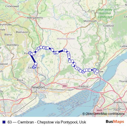 63 bus Line Map