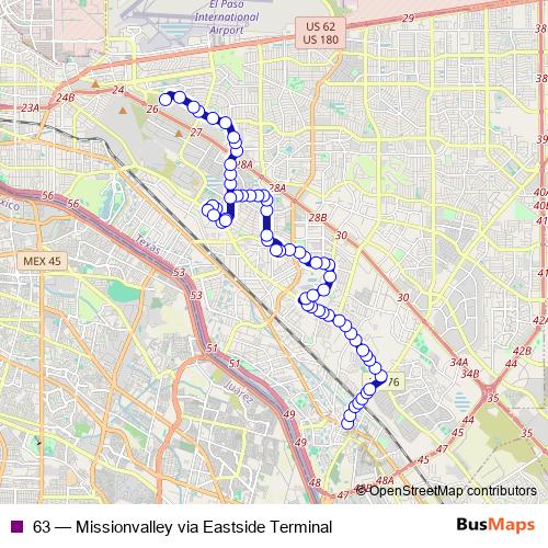 63 bus Line Map