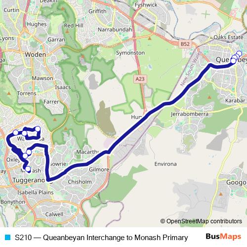 S210 bus Line Map