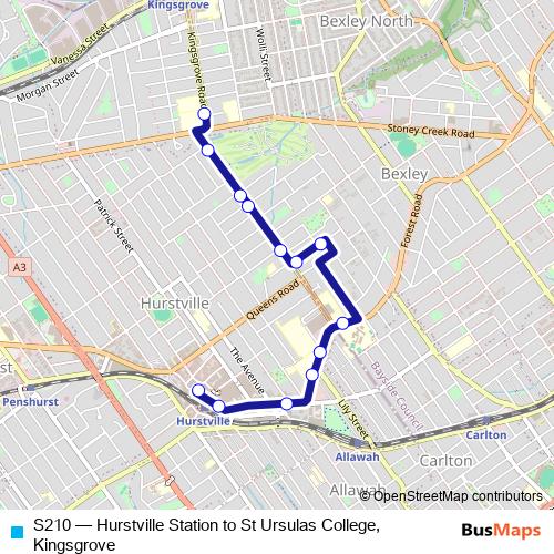 S210 bus Line Map