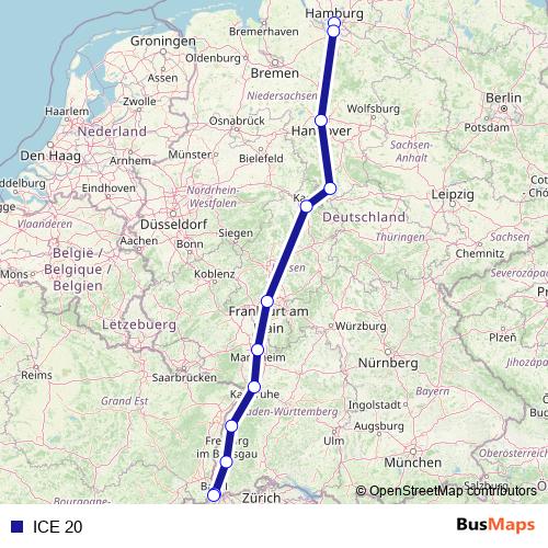 ICE 20 rail Line Map