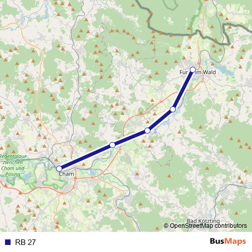 RB 27 bus Line Map