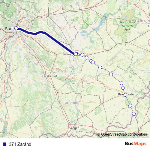 371 Zaránd rail Line Map