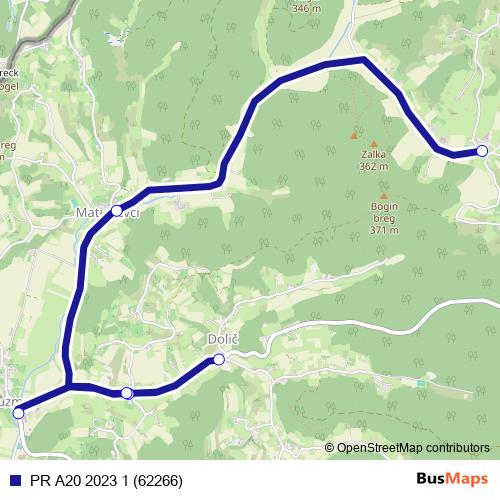 PR A20 2023 1 (62266) bus Line Map
