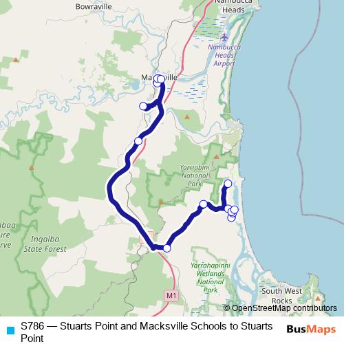 S786 bus Line Map