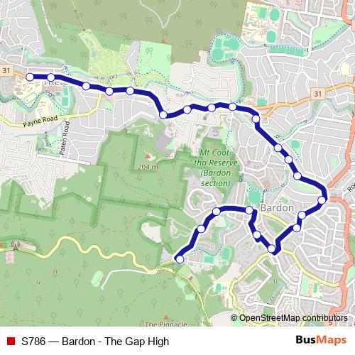 S786 bus Line Map