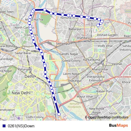 0261(NS)Down bus Line Map