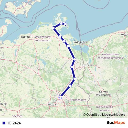 IC 2424 rail Line Map
